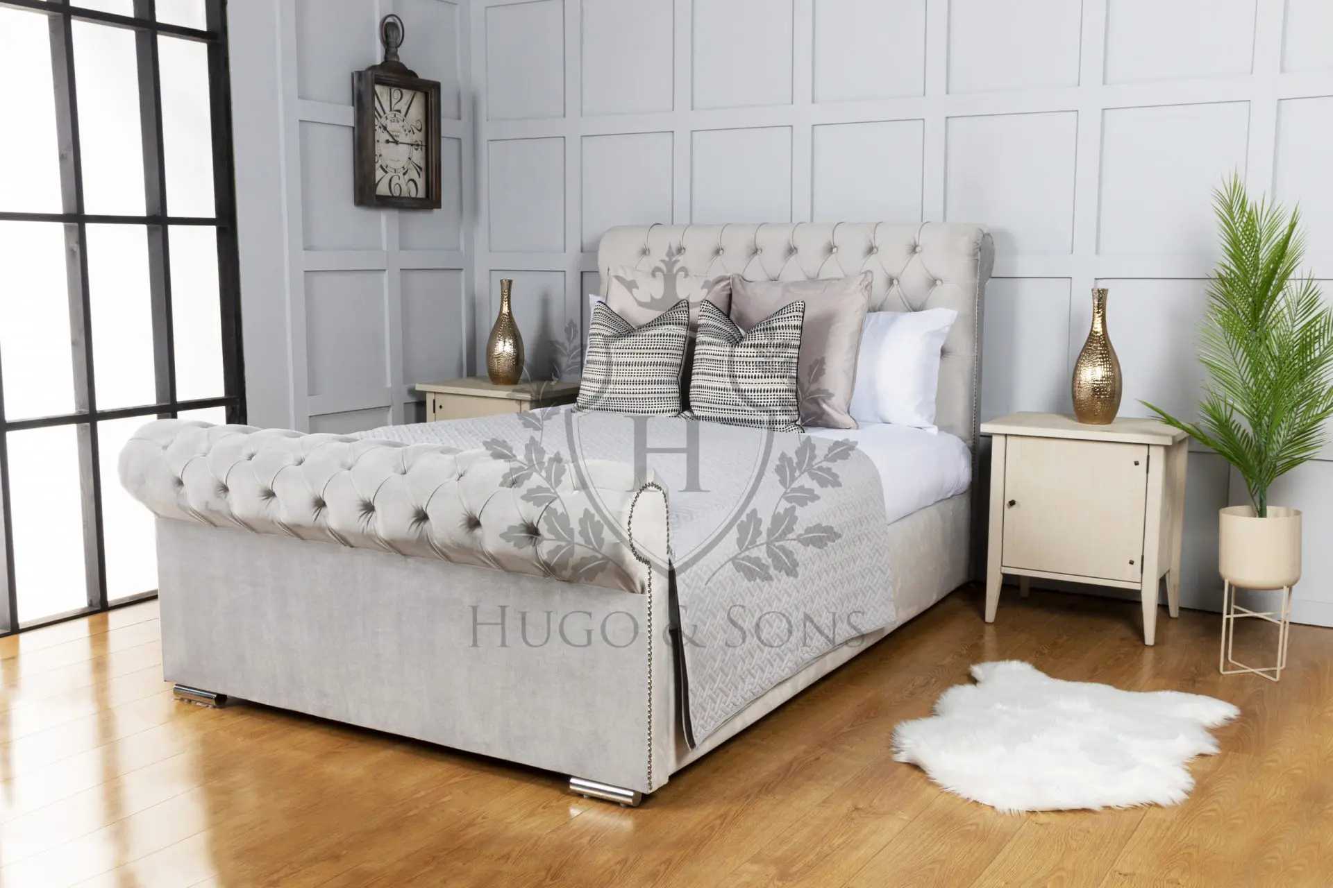 Hugo & Sons image of the Chesterfield Sleigh Bed