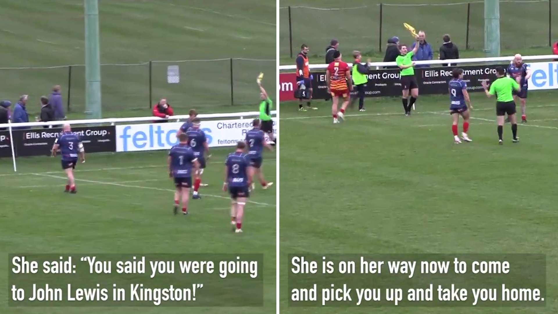 Moment rugby announcer tells fan his angry wife is coming to get him from match after tracking him on ‘Find my iPhone’