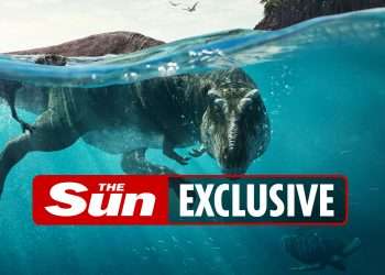 T-Rex swims in the sea with its young in new David Attenborough series