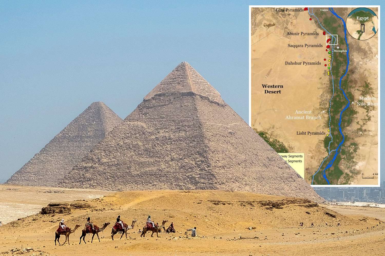 Mystery of Egyptian pyramid placement solved as researchers discover why they were built in 'inhospitable desert strip'