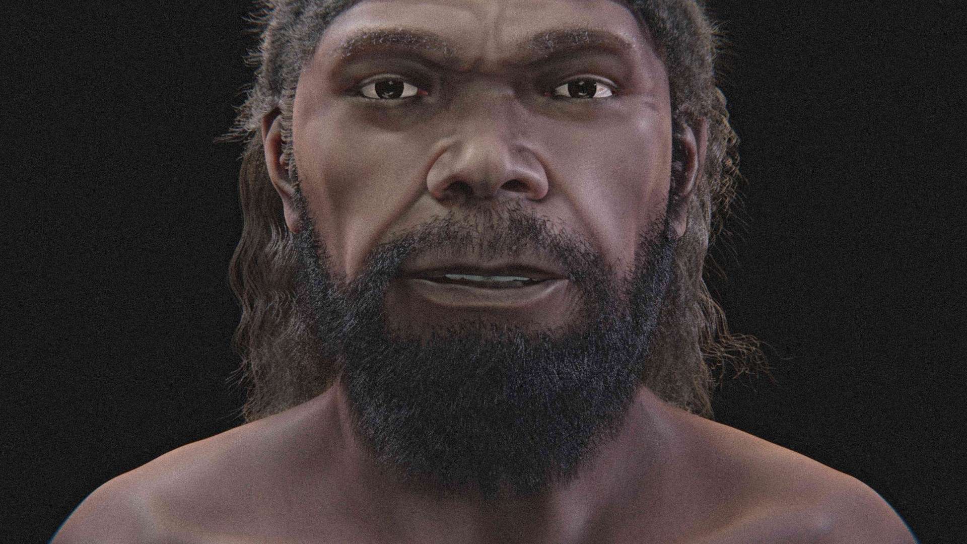 Is this the face of the world's FIRST MAN?  Scientists reveal 'strong & serene' likeness of human from 300,000 years ago