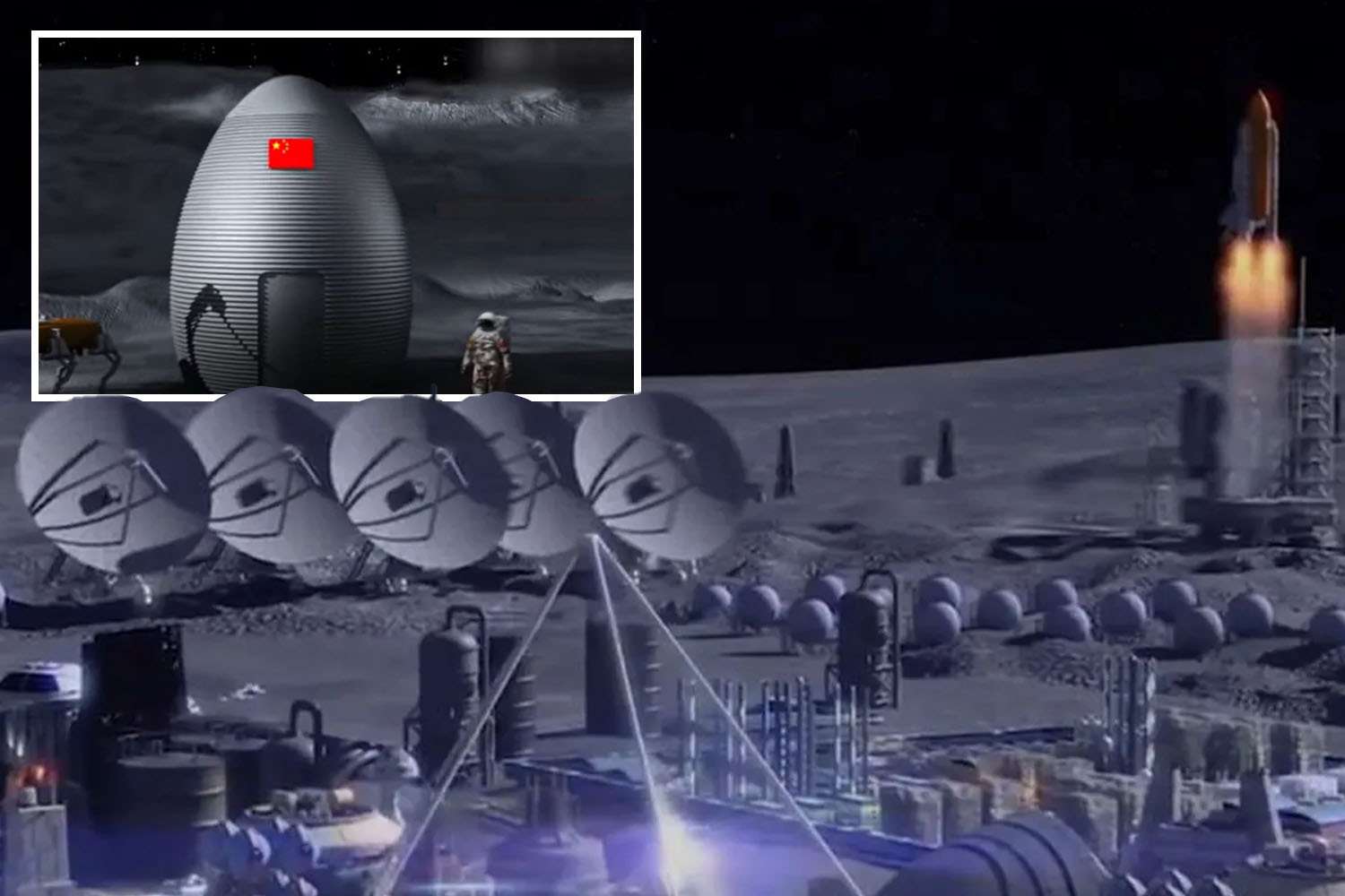 Watch China's bizarre new plans for lunar base race with egg habitation domes that can resist moonquakes