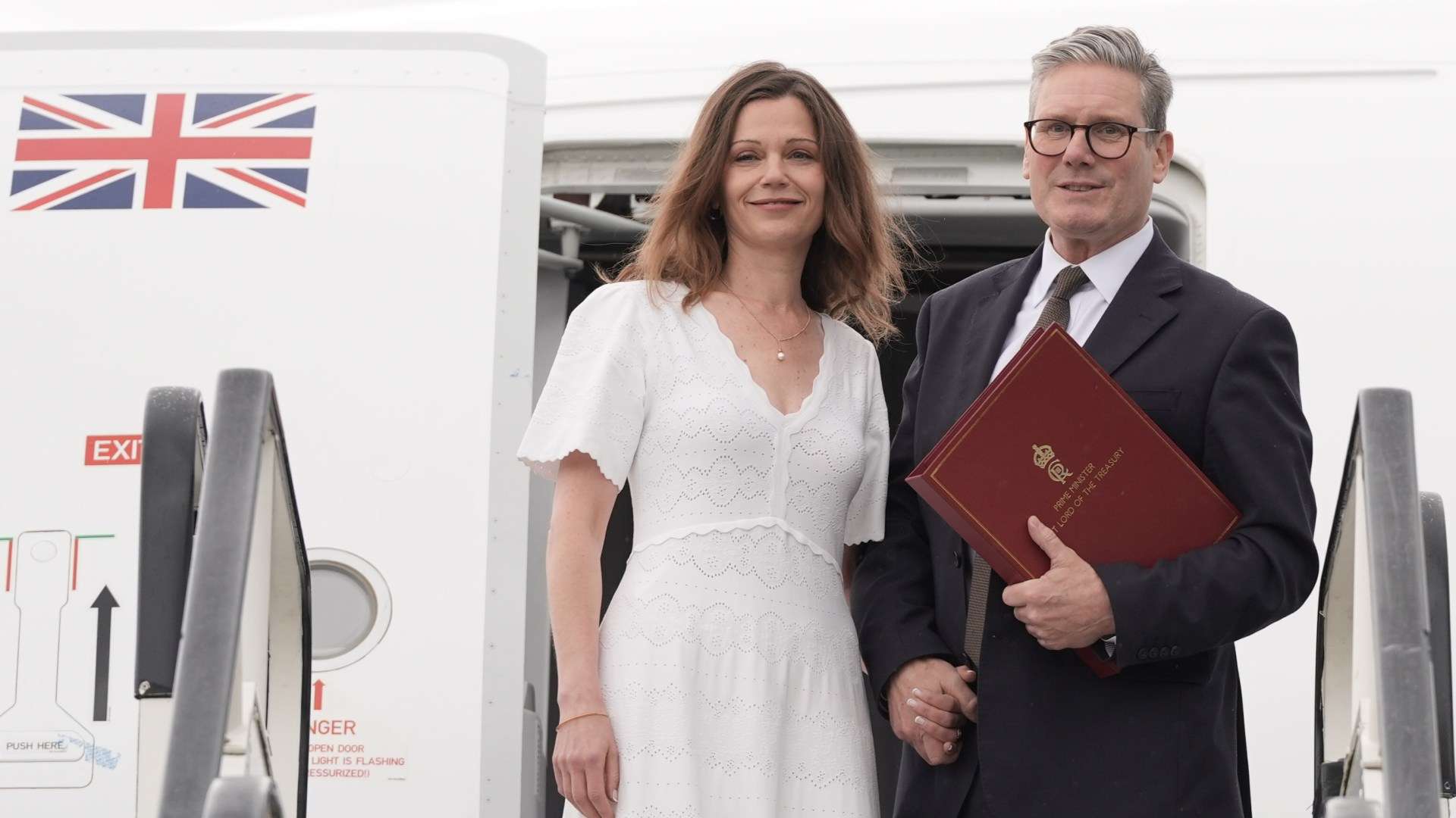 Keir Starmer issues warning to Putin after ‘appalling’ hospital blitz as he jets to first Nato summit with wife Victoria