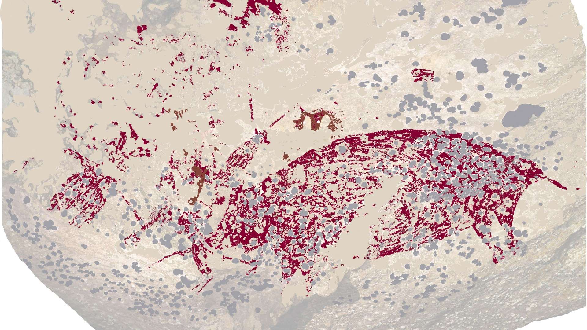 World's oldest cave art dating back more than 51,000 years has been discovered – but can you make out all the people?