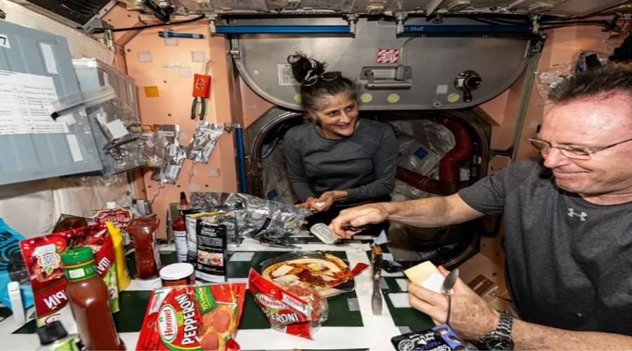 How did Sunita Williams and Butch Wilmor spent 9 months in space, what did she eat?
